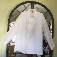 Red Kap Ten Pearl Button Chef Coat, White, 52 Reg XXL 