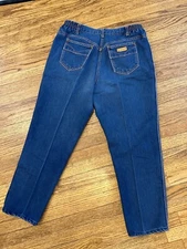 Women's Vintage Blue Gitano Jeans - Size 18 Short - Mom Jeans Elastic Sides 90s
