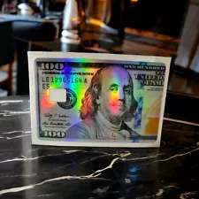 Credit Card Skins One Hundred Dollar Bill Holographic Decal