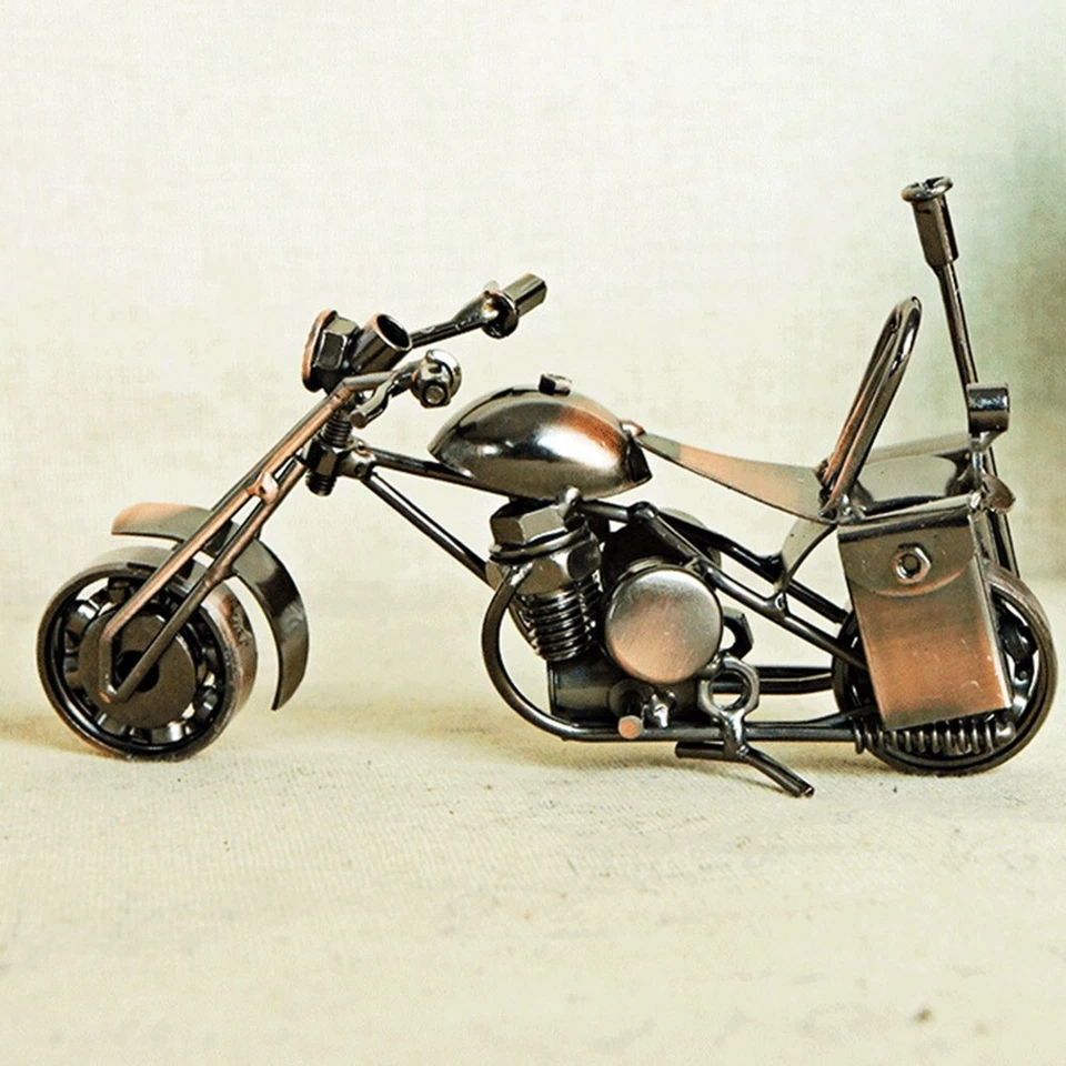 Handmade Metal Motorcycle Model Recycled Art Motorbike Sculpture Collection Rare - Image 2 of 4