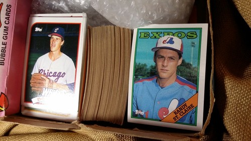 Vtg 375+ Topps Bubblegum Baseball Card Collection 1988 1989 worn Box Collectors - Picture 2 of 11