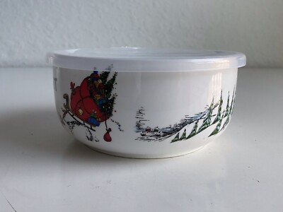 DR. SEUSS HOW THE GRINCH STOLE CHRISTMAS Pressure Lid Container Bowl MEDIUM NEW