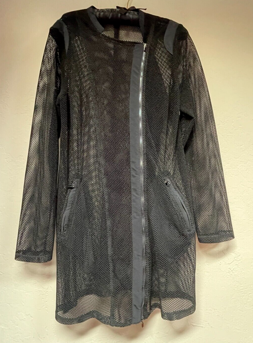 ジャケット・アウター Sheer sleeve asymmetry cropped jacket Allegra K Sheer Bomber Jacket for Women's Zip Up Long Sleeve