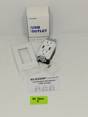 ELEGRP Wall Outlet Dual High Speed 4.0 Amp USB Ports 