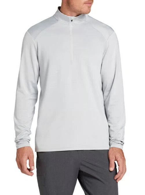 DSG Men's Movement 1/4 Zip Long Sleeve Shirt, Light Gray, Size Small