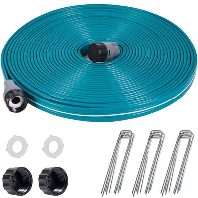 Sprinkler Soaker Hose 50 ft for Garden Lawn Watering Hose with Hose Stakes
