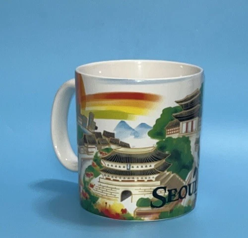 Starbucks Seoul Day Rainbow Coffee Mug 2012 16 oz Korea Global Icon Collectible