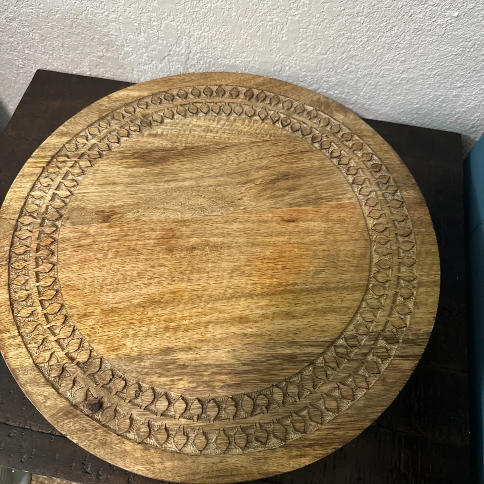 "Tocadiscos Lazy Susan madera 16"" ancho" Foto 2 de 4