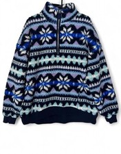 Aerie Sherpa Sweatshirt XS Polar Chic Nordic Print Cabincore Chalet Ski Resort