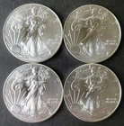 Lot of Four 2015 $1 American Silver Eagle Dollars