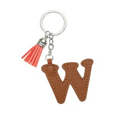 Initial Letter Keychain, Cute Leather Keychai...