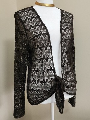 Chico's Travelers Collection Size 2. Tied Up Jacket. ''Chcolate Chip.'' NWT.