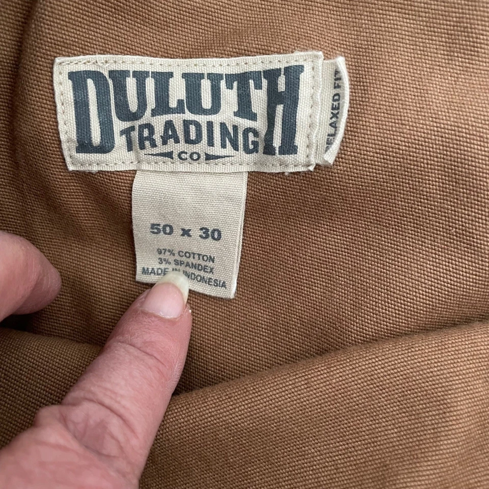 Pantalones de trabajo Duluth Trading Co Flex Fire Hose para hombre 50x30 marrón carga fija relajada Foto 3 de 4