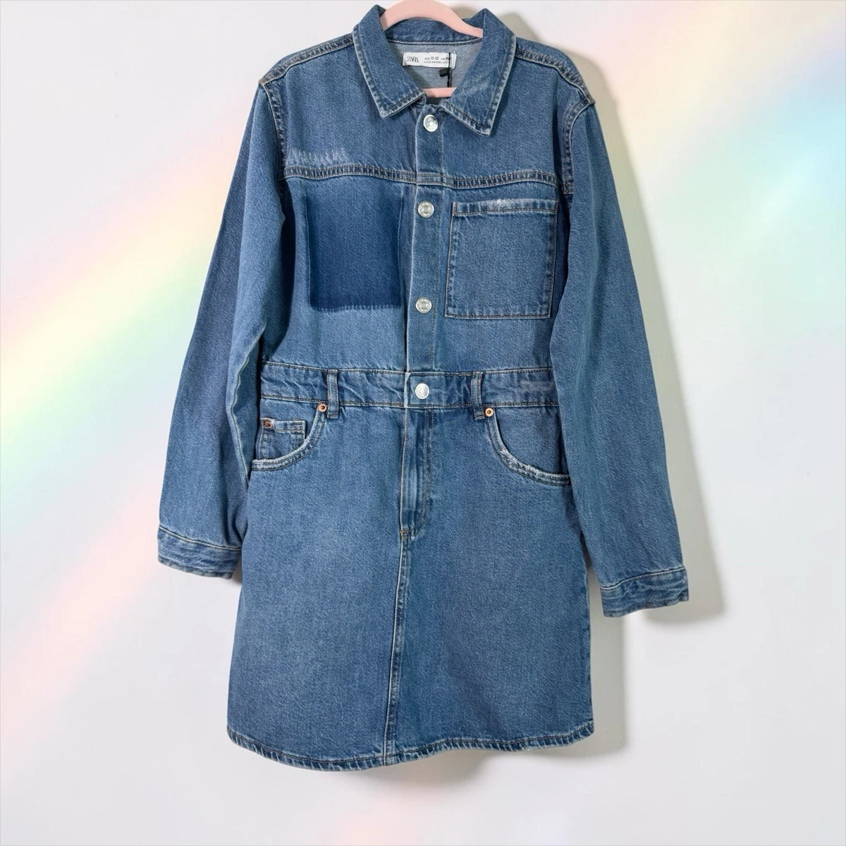 zara denim dress ebay Zara Long Denim Dress BNWT Size XS UK 6-8