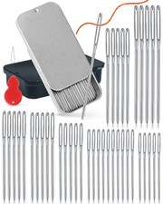 80 PCS Large-Eye Blunt Needles,8 Sizes Stainless Steel Yarn Knitting Needles,...