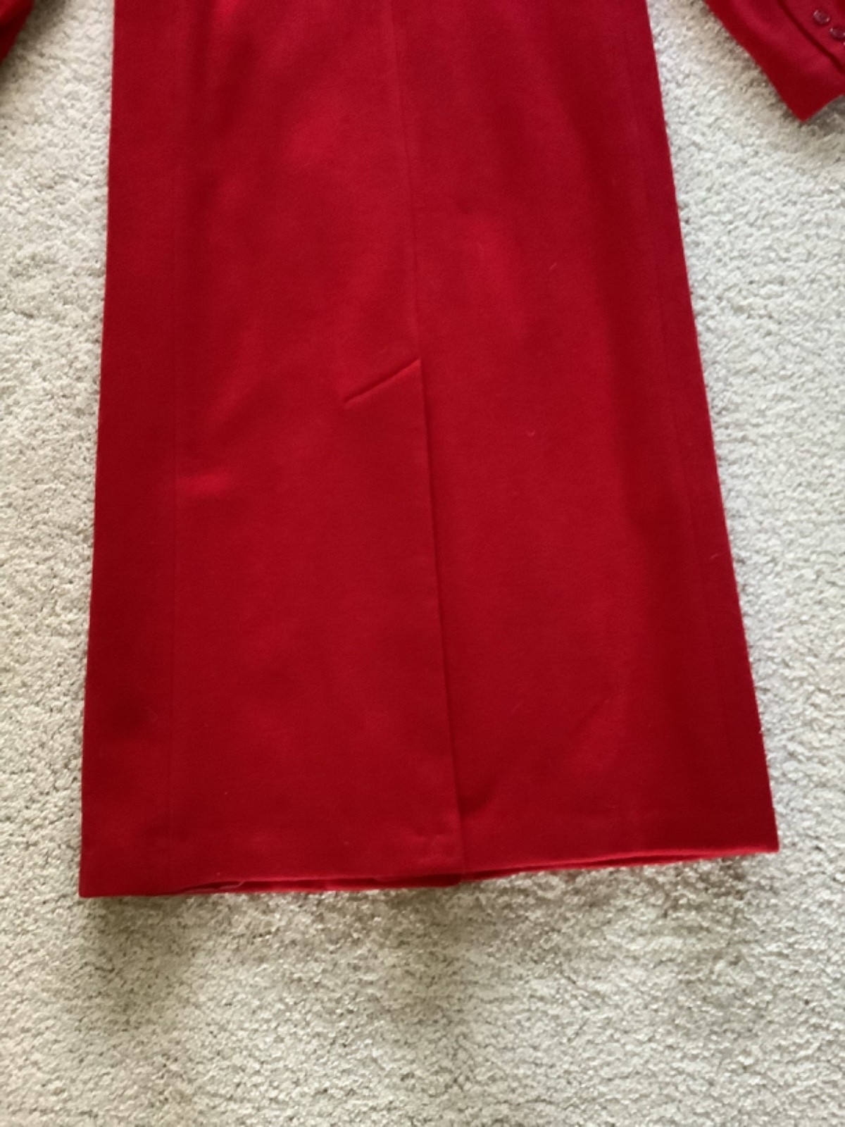 WOMENS SOLID RED 100% WOOL DOUBLE BREASTED OVERCO… - image 7