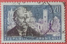 Timbre France Marc Sangnier 20c N°1271 Oblitéré Collection Used French Stamp