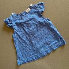 Baby Girl 3-6 months F&F Blue Spotted Summer Sleeveless Top (47 34)