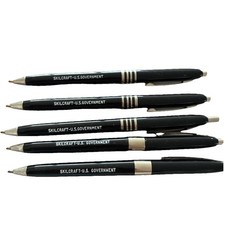 SKILCRAFT U.S. Government Black Ballpoint pen lot of 5 used condition