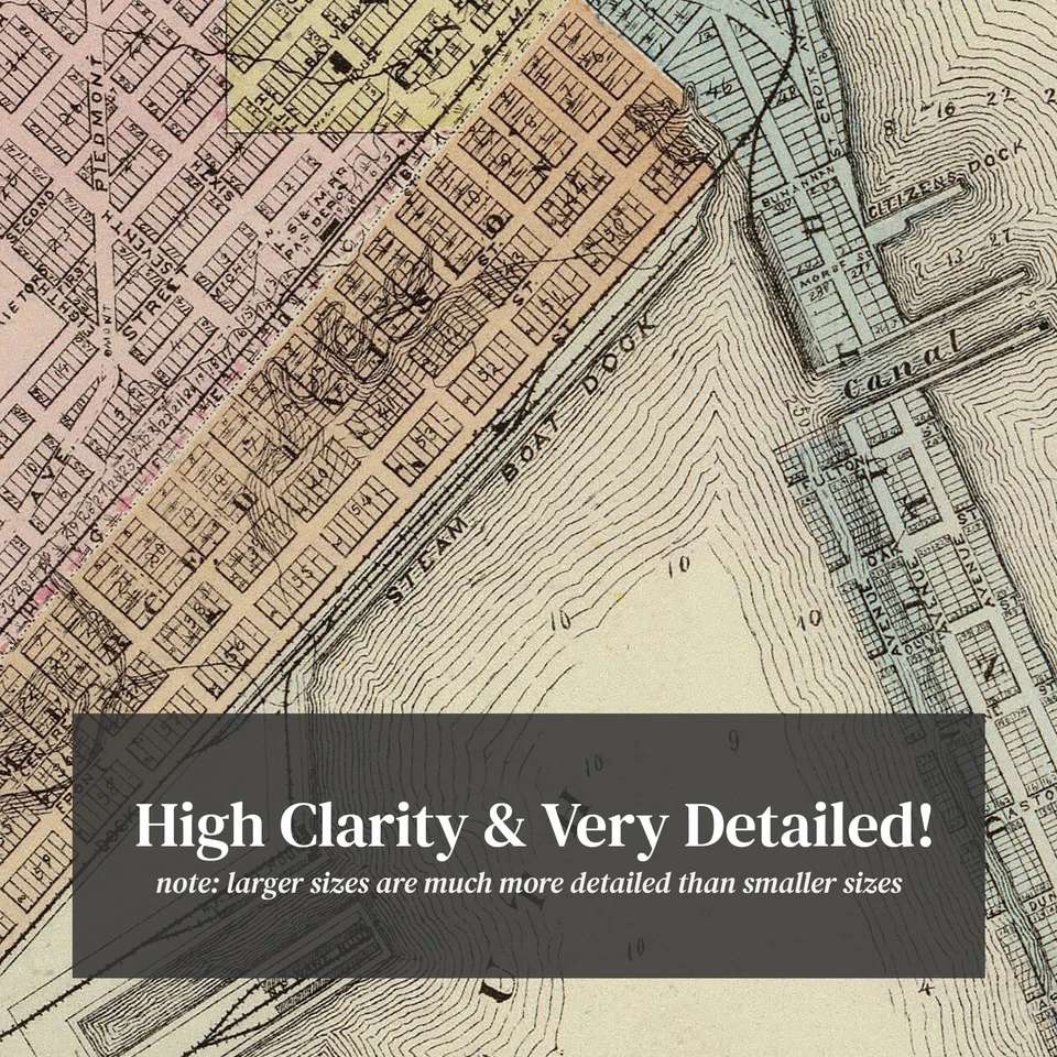 Mapa antiguo de Duluth, MN 1874 - Arte vintage de Duluth Minnesota Foto 2 de 4