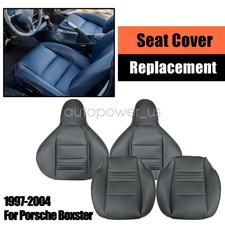 For 1997-2004 Porsche Boxster Both Side Bottom-top Perf Leather Seat Cover Black