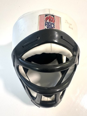 #ad Pro Force Sparring MMA Karate Helmet Face Protector Mask ADULT Large White $29.99