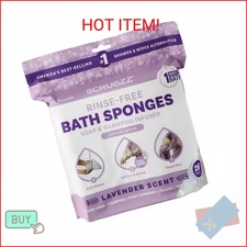 Scrubzz Disposable No Rinse Bathing Wipes - 25 Pack - All-in-1 Single Use Shower