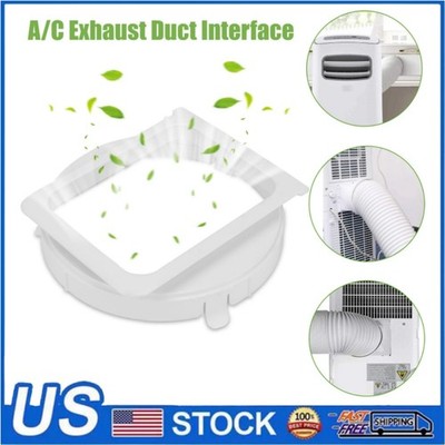 White Square Pipe Adapter For Portable AC Exhaust Hose Connector Interface New