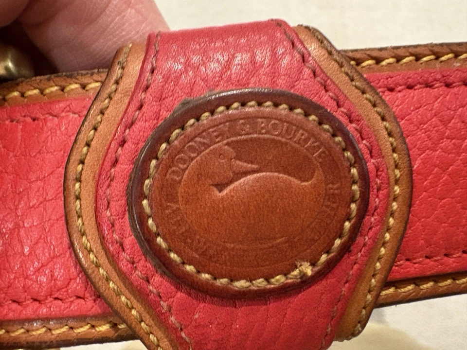 Cinturón De Colección Dooney Bourke Rojo Brillante/Tostado Cuero Talla L 34-36 Todo Clima EE. UU. 90009 Foto 3 de 4