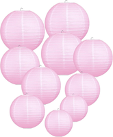Lihao Papier Laterne Pink Lampions Rund Lampenschirm Hochzeit Dekoration Papierl