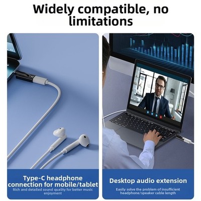 Digital Audio Konverter Typ C auf 35mm Adapter für Smartphones und Laptops