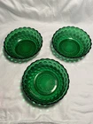 Vintage Anchor Hocking Bubble Bowl Forest Green Glass Hobnail Pattern