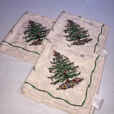 Spode Christmas Tree Napkins Cotton Blend 19 x 19 Lot of 3