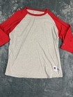 Champion Red & Gray 3/4 Sleeve Baseball Raglan Shirt Size 3XL