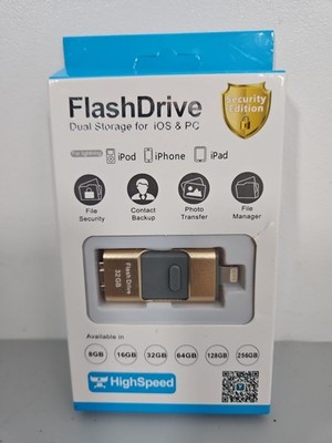 Dual Storage Flash Drive For iOS and PC High Speed 32GB Rose Gold New IPhone 