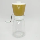 Vintage Federal Housewares Harvest Gold Glass Spice Nut Grinder Chopper w/ Lid