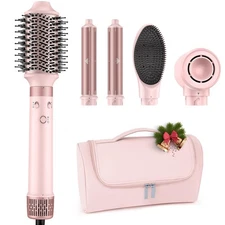 MESCOMB Dual Voltage Hot Air Styler Wrap - 5 in 1 Hair Dryer Brush with Fast ...
