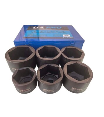 Ryansunoro 1/2" Drive Extended Impact Socket Set - 6 Sizes (3/4" To 1-1/4") Deep Sockets With Case
