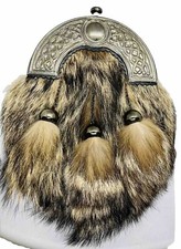 Men's Scottish Full Dress Fur Celtic Antique Cantle Kilt Sporran by Unitque