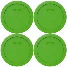 Pyrex 7201-PC Lawn Green Plastic Storage Replacement Lid Cover (4-Pack)