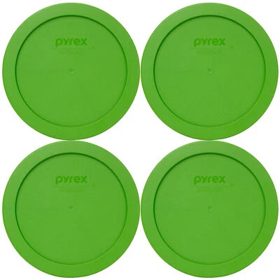 Pyrex 7201-PC Lawn Green Plastic Storage Replacement Lid Cover (4-Pack)