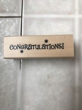 Recollections Rubber Stamp Greetings says Congratulations