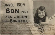 Old postcard AK year 1904 good for 366 days of happiness Bergeret (1138061)