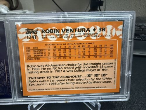 Robin Ventura 1988 Topps Traded Tiffany #124T Rookie Card PSA/DNA Autograph - Picture 3 of 5