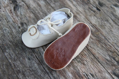 Zapatos de cuero para muñeca antigua ~ Kestner Jumeau Bru Jne 3-1/8" (80 mm) #165 Dolantik - Imagen 4 de 8