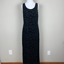 Express Whimsigoth Maxi Dress 3/4 Vintage Y2K Silk Velvet Floral Fairycore Vtg