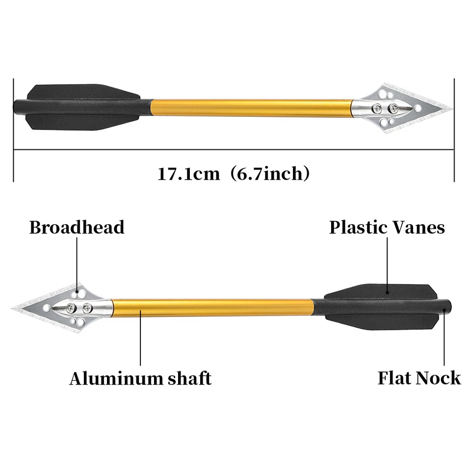 6.7" Arrows Aluminum Shaft Crossbow Bolts Archery Target Blade Arrowhead Hunting - Image 2 of 4