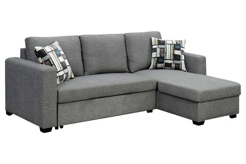 Fontana Grey Pullout Sofa Bed with Storage Function by Sarantino 3-Seater Corner - Picture 2 of 11