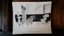 1940'S WWII RAF LARGE ORIGINAL MILITARY CARTOON PEN WATERCOLOUR COPP WOT A LIFE