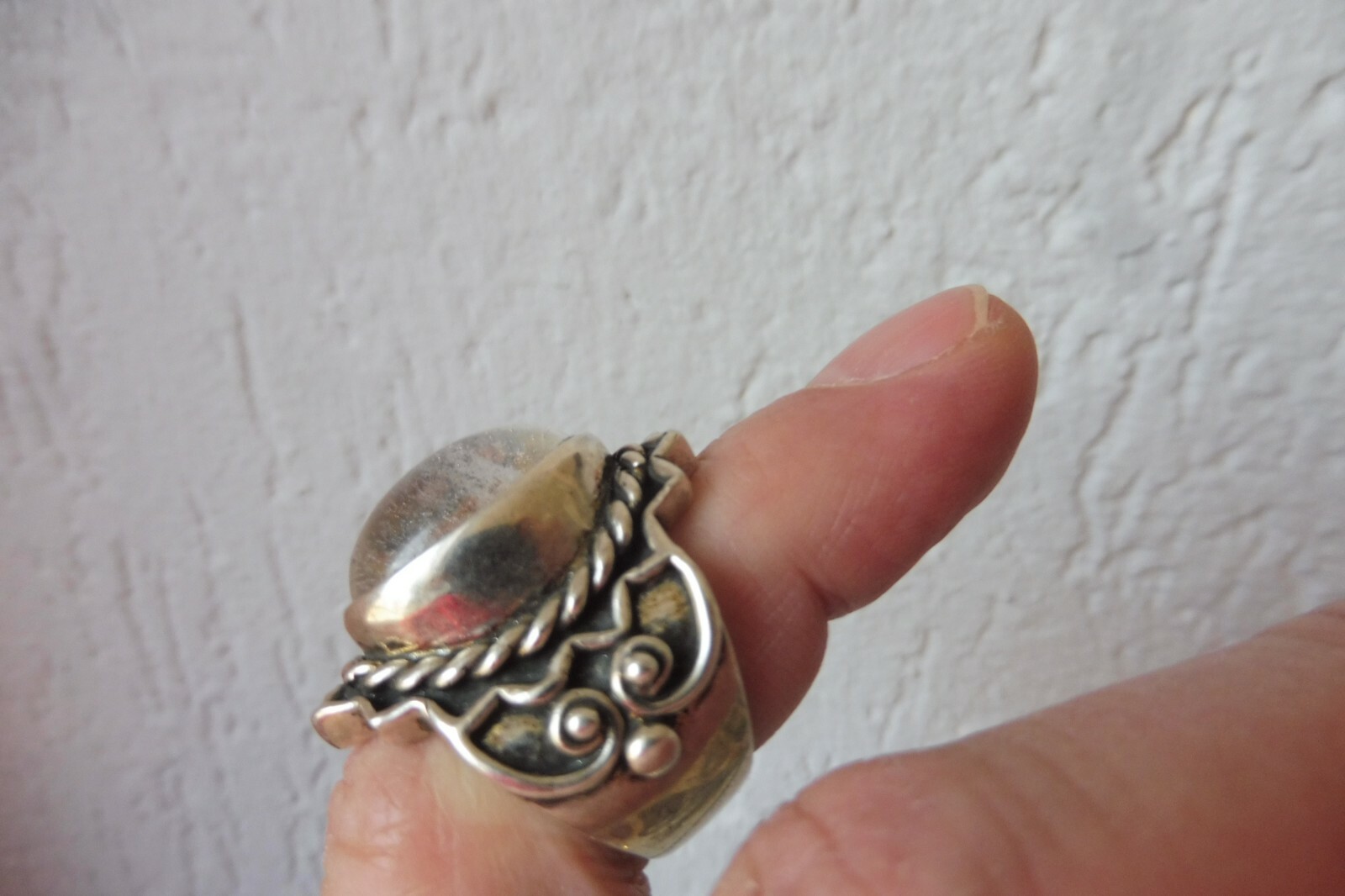 Beautiful, solid, large, old ring, 925 silver wit… - image 6